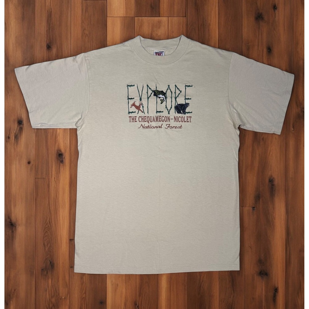 Vintage Explore‎ Chequamegon Nicolet National Forest T-Shirt Mens Medium